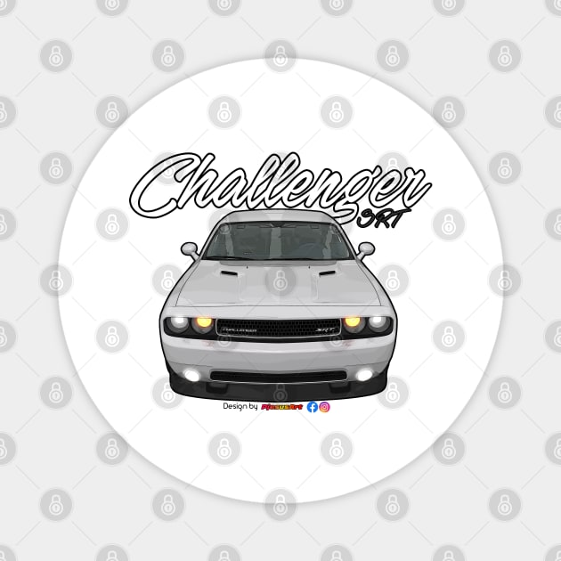 Challenger SRT8 White by pjesusart Magnet by PjesusArt